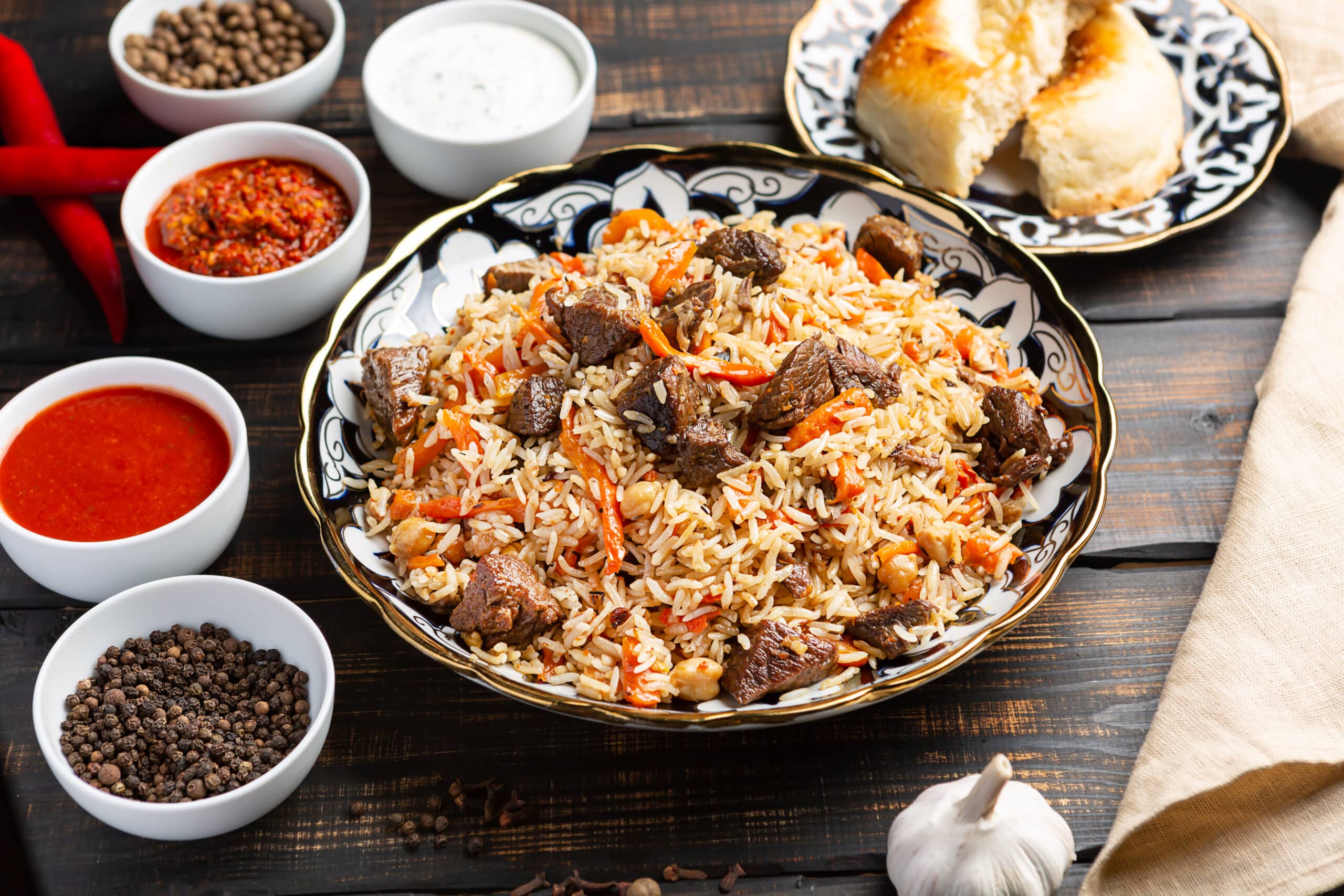 Plov: Azerbaijani Rice Dish, Lamb, Carrots, and Spices