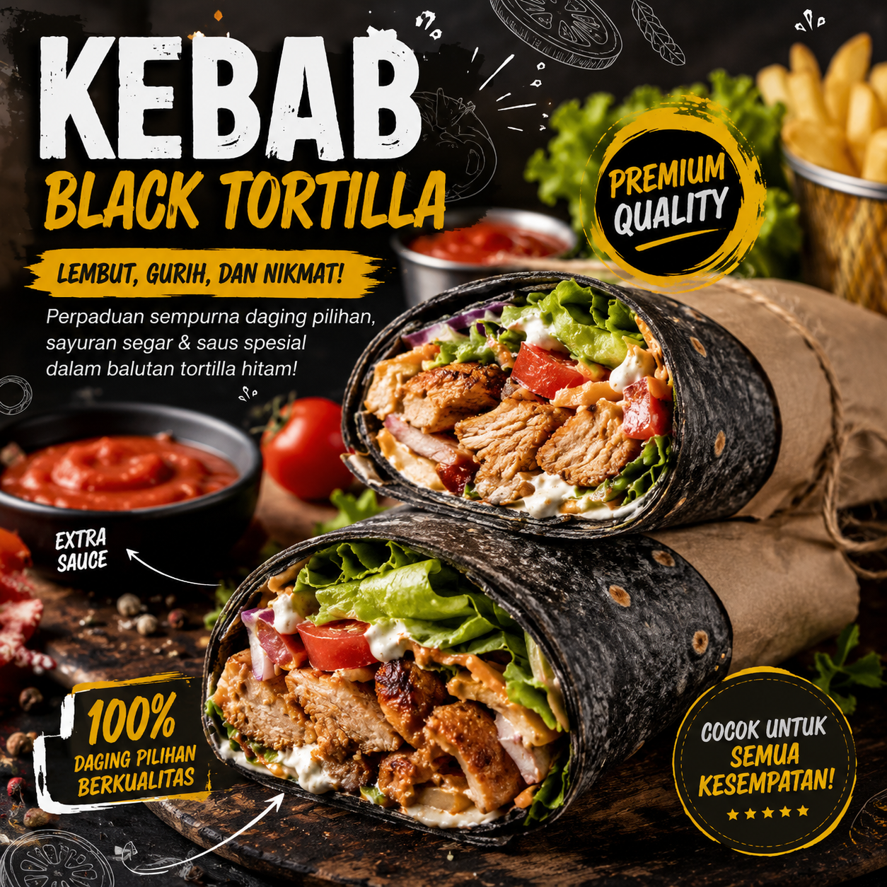 Kebab Black Tortilla